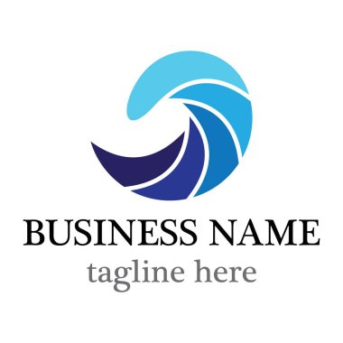 Su dalgası logo şablonu vektör simgesi tasarımı