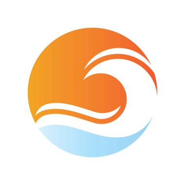 Su dalgası logo şablonu vektör simgesi tasarımı