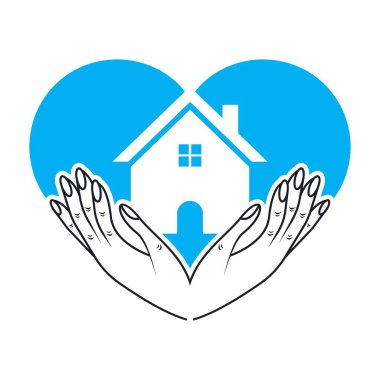 Evde bakım logosu vektör simgesi tasarımı