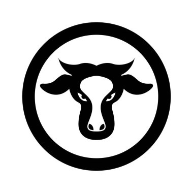 İnek logosu vektör simgesi tasarımı