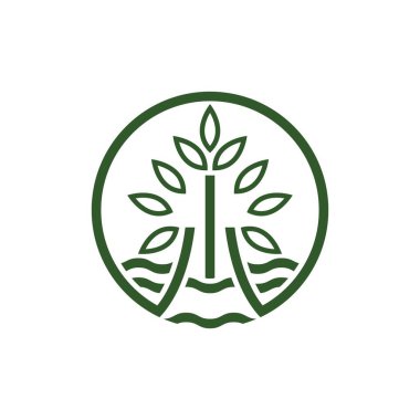 Ağaç yaprağı vektör logosu şablon tasarımı