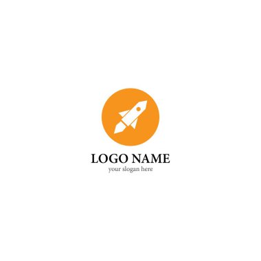 Roket logosu vektör simgesi tasarımı