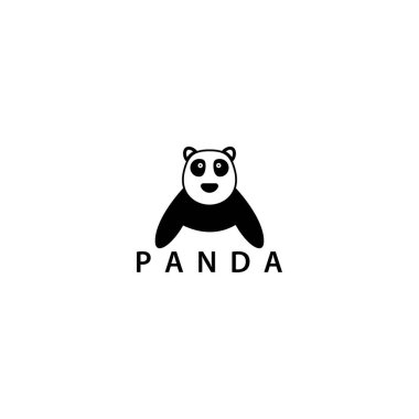 Panda logo şablon vektör ikonu tasarımı