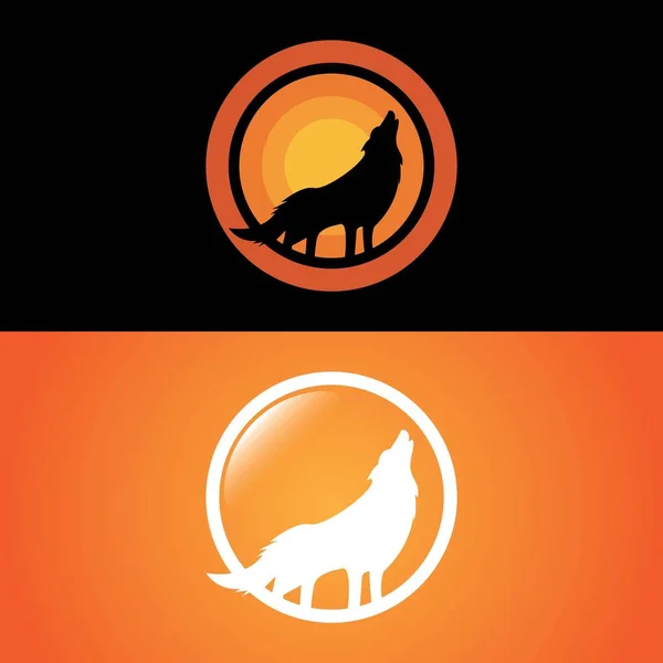 Wilk Logo Szablon Wektor Ikona Designu — Wektor stockowy