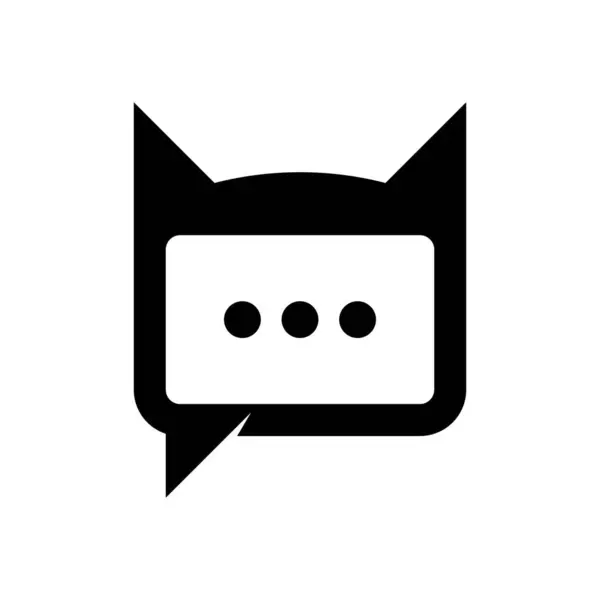 Pipistrello Con Disegno Icona Logo Vettoriale Chat — Vettoriale Stock