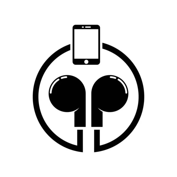 Modèle Logo Écouteur Icône Design — Image vectorielle