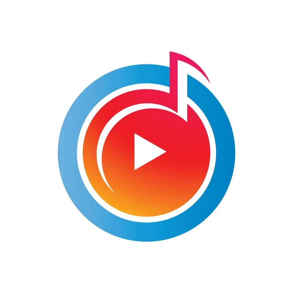 Muziek Logo Template Vector Pictogram Ontwerp — Stockvector