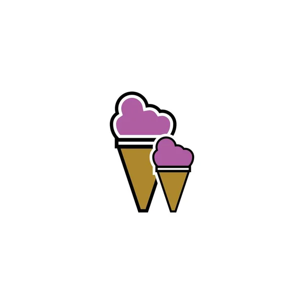 Helado Icono Vector Plantilla Símbolo — Vector de stock