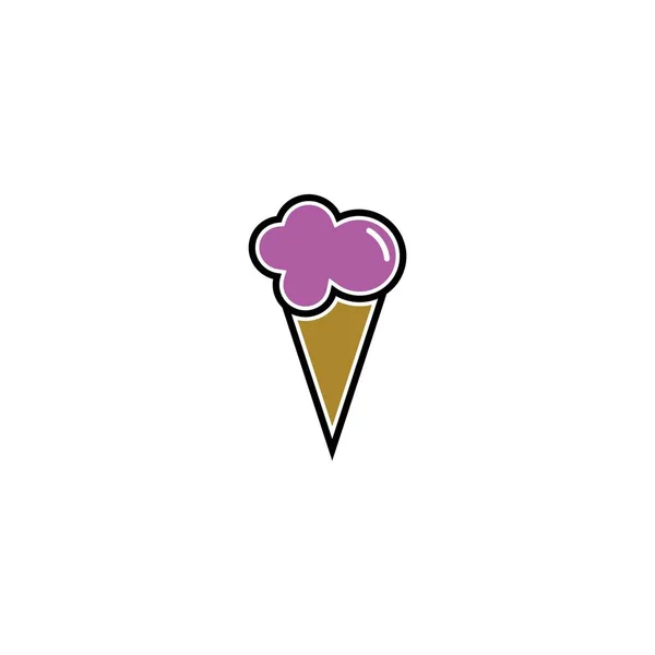 アイスクリームアイコンベクトルシンボルテンプレート — ストックベクタ