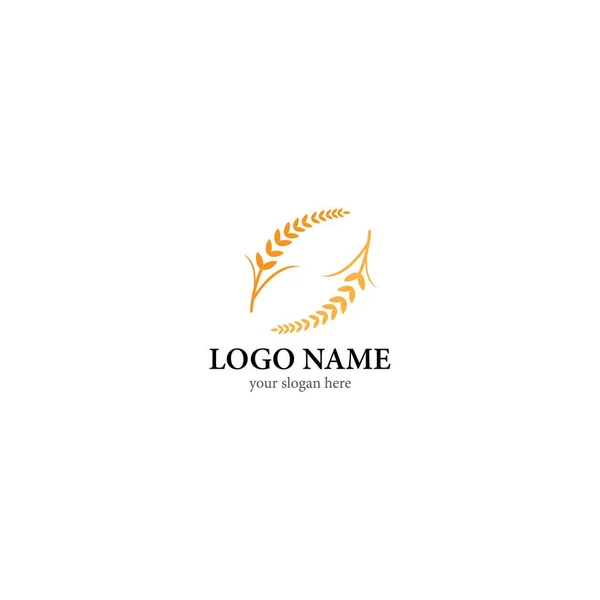 Tarwe Logo Template Vector Pictogram Illustratie — Stockvector