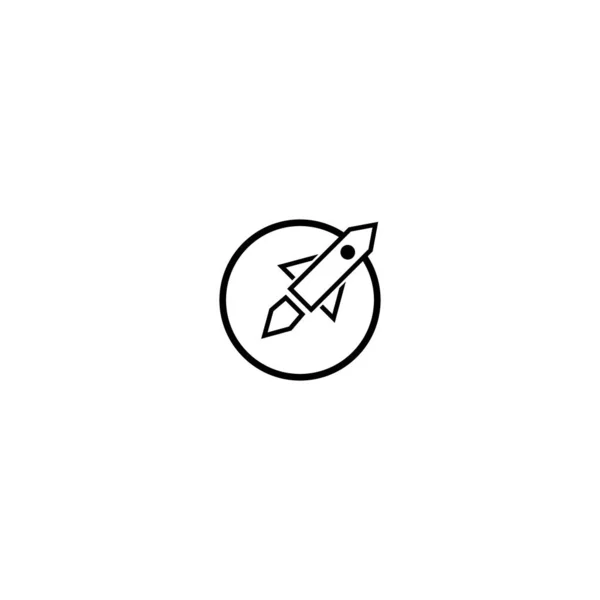 Projeto Ícone Vetor Modelo Logotipo Foguete — Vetor de Stock