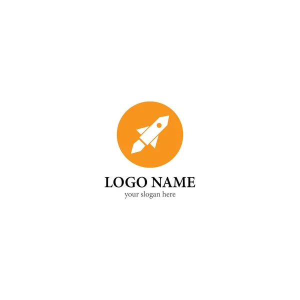 Raket Logo Template Vector Pictogram Ontwerp — Stockvector