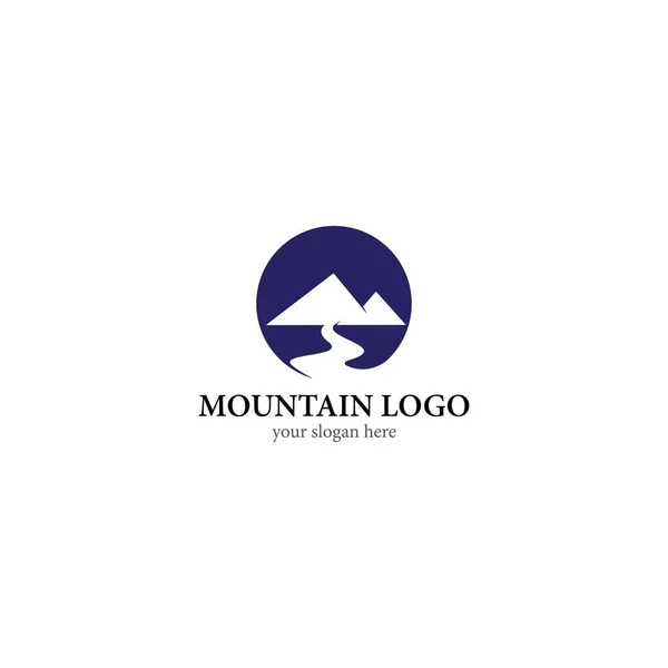 Montanha Logotipo Modelo Ícone Design — Vetor de Stock