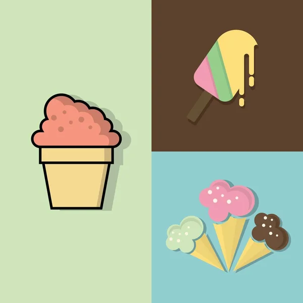 Dondurma Vektör Logo Tasarımı — Stok Vektör