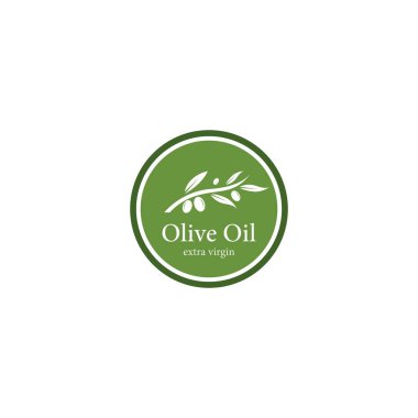 Zeytin yağı logosu vektör ikonu tasarımı