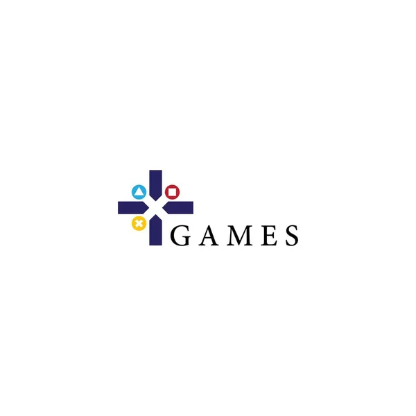 Games Logo Template Vector Ico Ontwerp — Stockvector