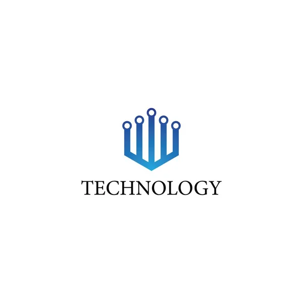 Teknoloji Logosu Vektör Ikonu Tasarımı — Stok Vektör