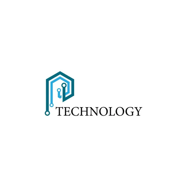 Tecnologia Logotipo Modelo Vetor Ícone Design —  Vetores de Stock