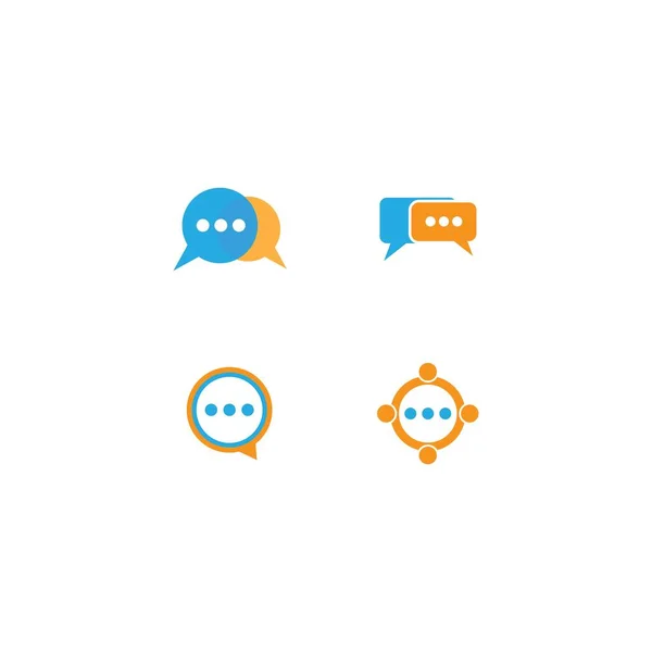 Chat Logo Plantilla Vector Icono Diseño — Archivo Imágenes Vectoriales