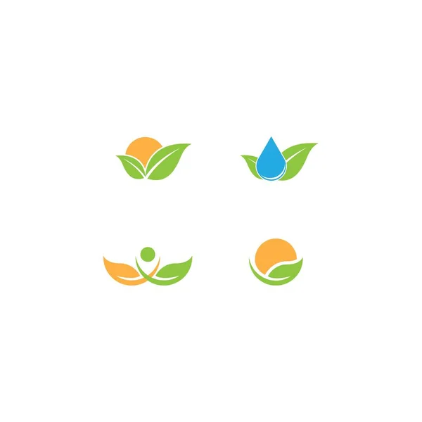 Diseño Del Logotipo Del Vector Hoja Árbol Concepto Ecológico — Vector de stock