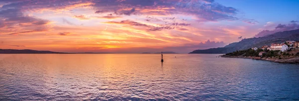 Horvát tengerparti naplemente Stock Fotó