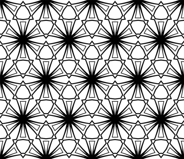 Abstrakte Dekorative Nahtlose Muster Stilvolle Schwarze Textur Geometrie Illustration — Stockvektor