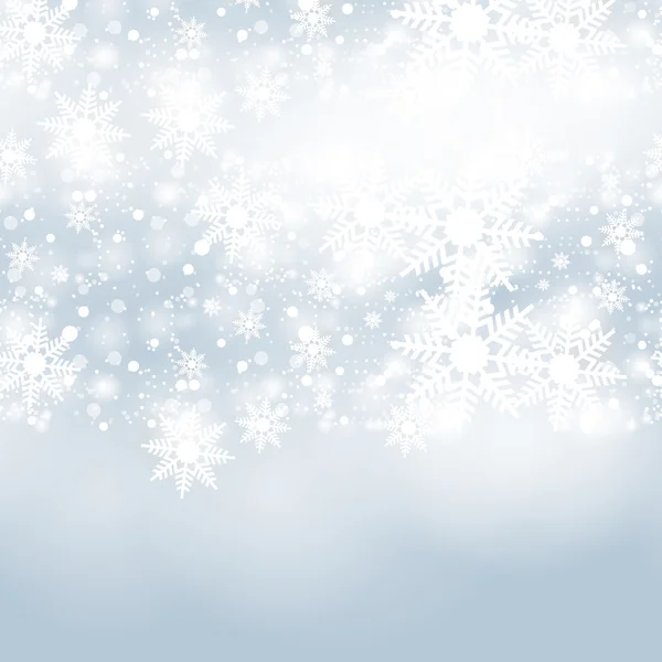 Abstrato fundo de natal com flocos de neve — Vetor de Stock