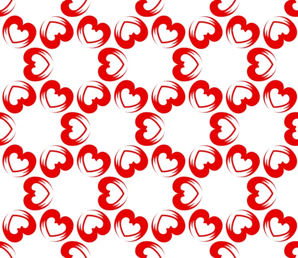 Seamless pattern with hearts directed round — Stock Vector