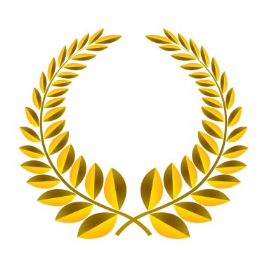 Altın defne çelengi izole simgesi