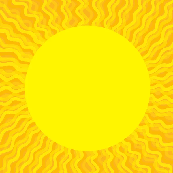 Rayons jaunes soleil sur fond orange — Image vectorielle
