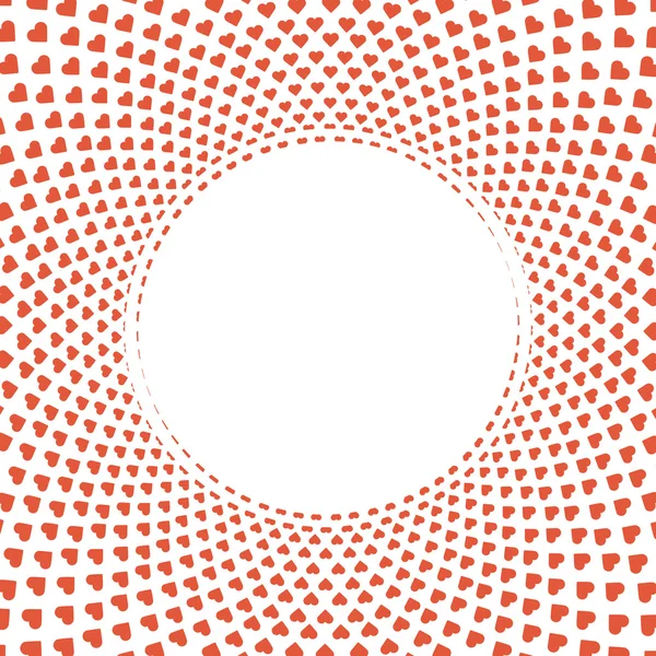 Arrière-plan avec les cœurs en cercle — Image vectorielle
