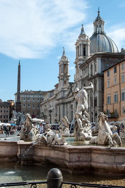 Der Neptunbrunnen auf der piazza navona, rom — Stockfoto