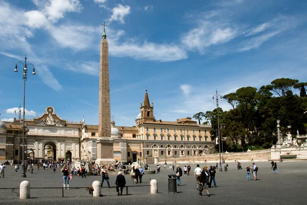 Piazza del Popolo en Roma — Foto de Stock