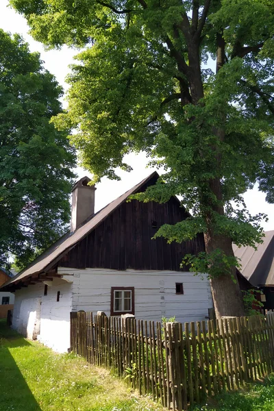 Eines Der Vielen Alten Holzhäuser Denkmalschutzgebiet Betlem Hlinsko Region Vysocina Stockbild