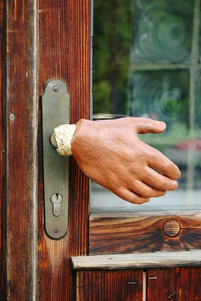 Maniglia divertente porta d'ingresso — Foto Stock