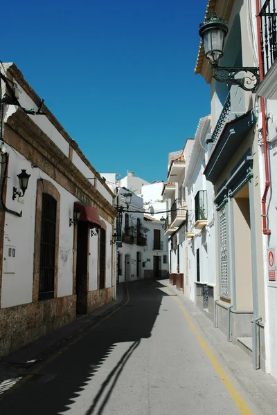 Typical narrow street in a town called Nerja, Spain — Stock Photo, Image