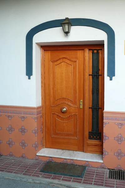 Modern door with metal grille — Stock Photo, Image