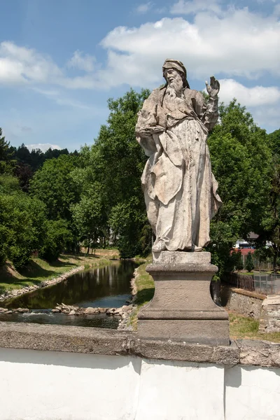 St. Joachim Barok heykelin üzerine bir köprü Namest nad Oslavou — Stok fotoğraf