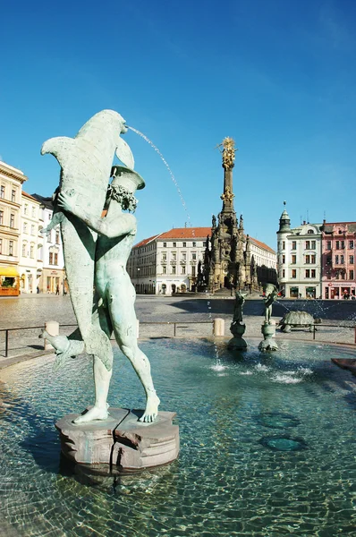 The Arion Fountain at Upper Square in Olomouc, Czech Republic — Stock Photo, Image