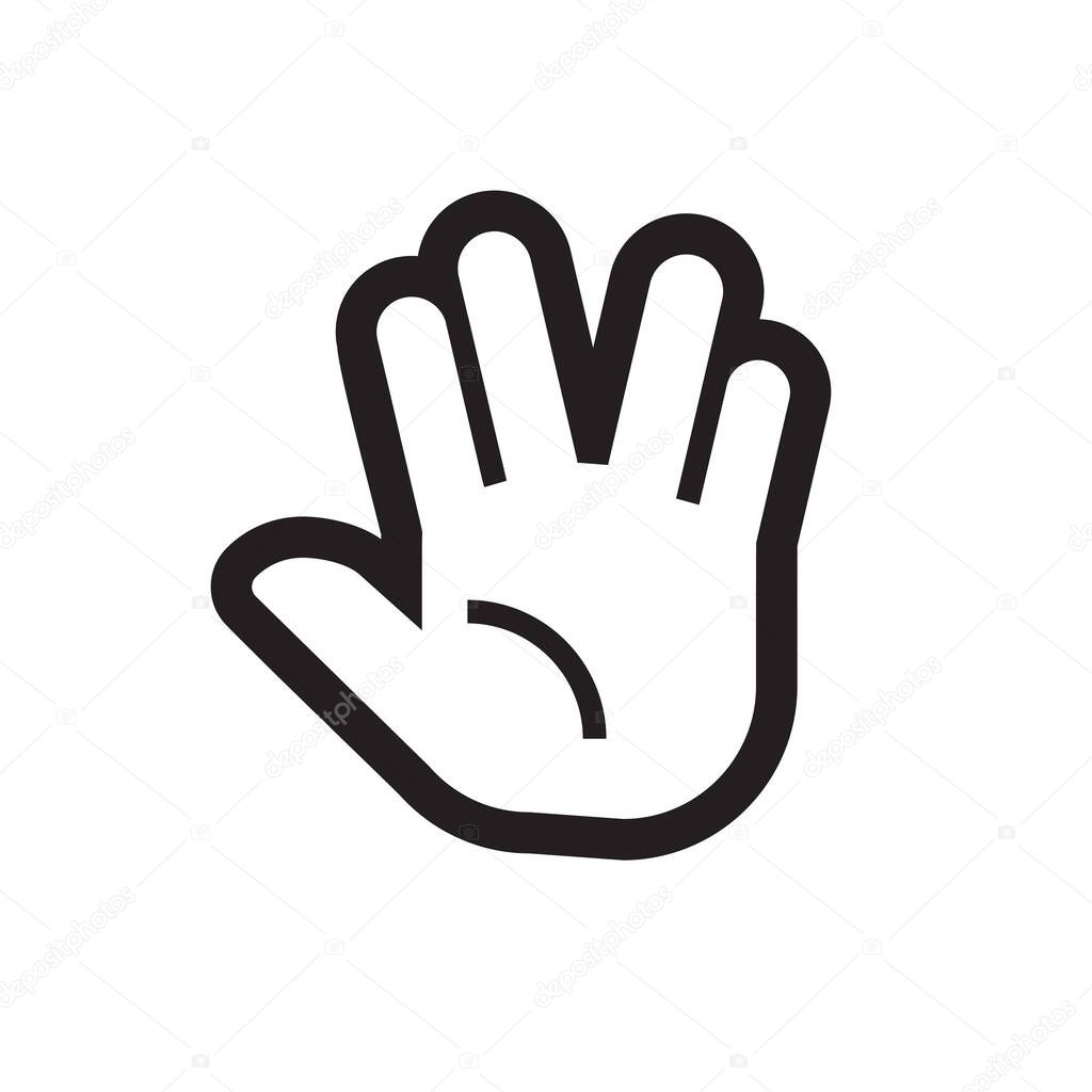 Flat design style. Grab hand. Hand gesture.