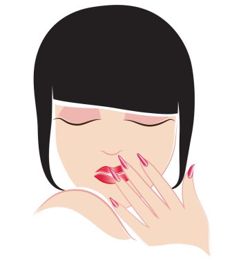 güzel makyaj ile bir kadın silüeti