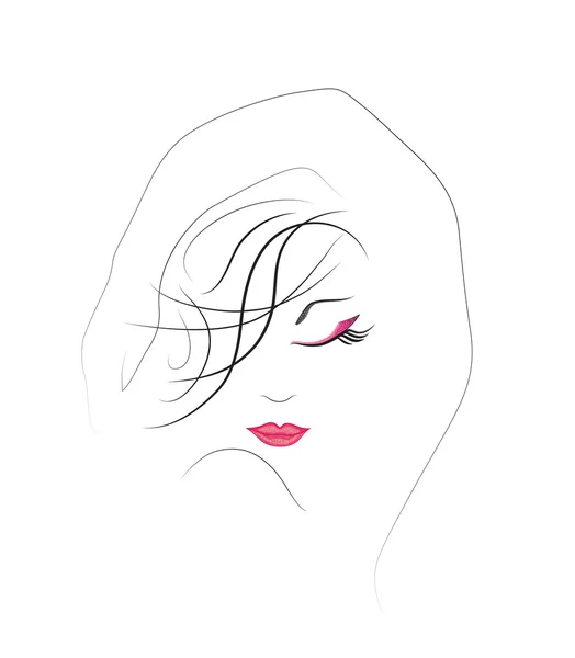 Σιλουέτα μιας γυναίκας με όμορφο μακιγιάζ — Διανυσματικό Αρχείο