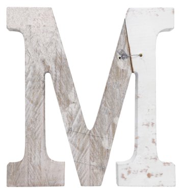 Beyaz arka plan üzerinde izole harf m