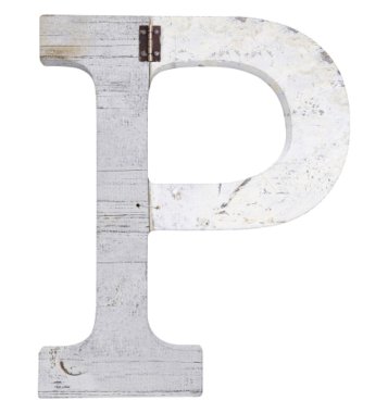 letter p geïsoleerd op witte achtergrond