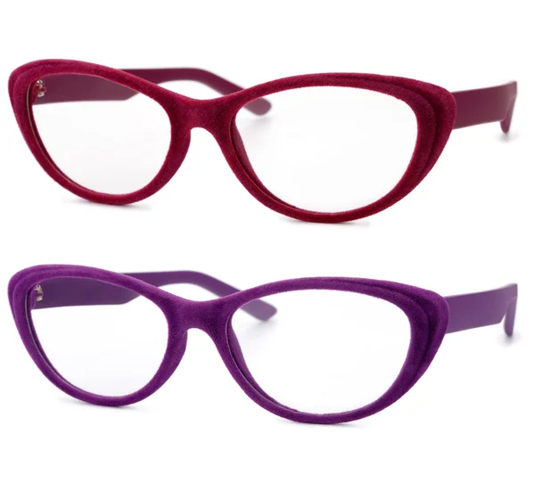 Óculos de veludo isolados em fundo branco — Fotografia de Stock