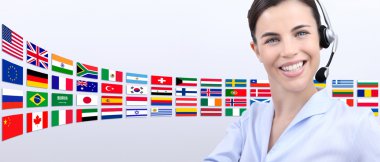 iletişim, müşteri servisi operatör kadın kulaklık gülümseyen