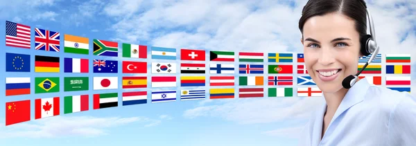 iletişim, müşteri servisi operatör kadın kulaklık gülümseyen