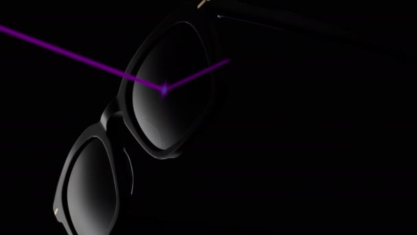 Concept Lentilles Qui Protègent Des Rayons Ultraviolets Lunettes Soleil Isolées — Video