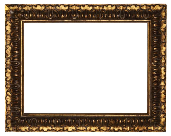 Klassiek oude houten foto frame gesneden met de hand op witte achtergrond — Stockfoto