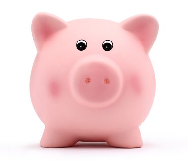 Kumbara beyaz arkaplanda izole edildi